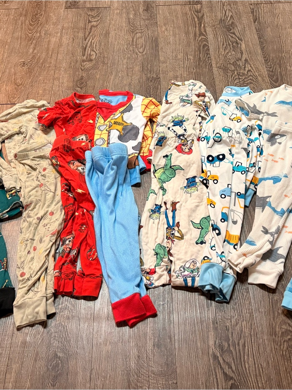 Disney Toy Story Mixed Character Pajama Bundle in Red, Blue, Cream